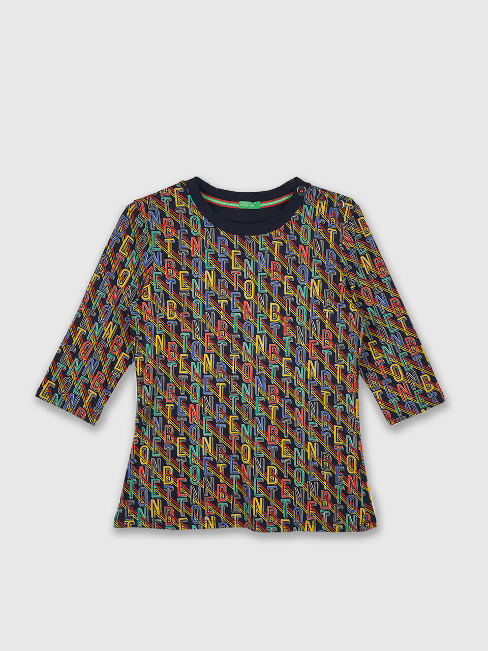 Short Sleeve Tee With Aop And Btn On Shoulder image number null