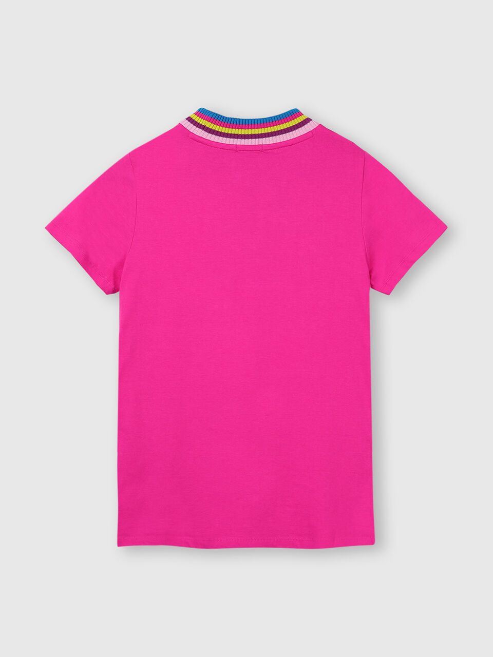 Pure Cotton Ringer Tee Shirt with Multicoloured Collar image number 2