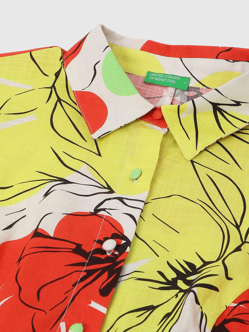S/S PRINTED SHORT FLARE DRESS WITH BELT image number null
