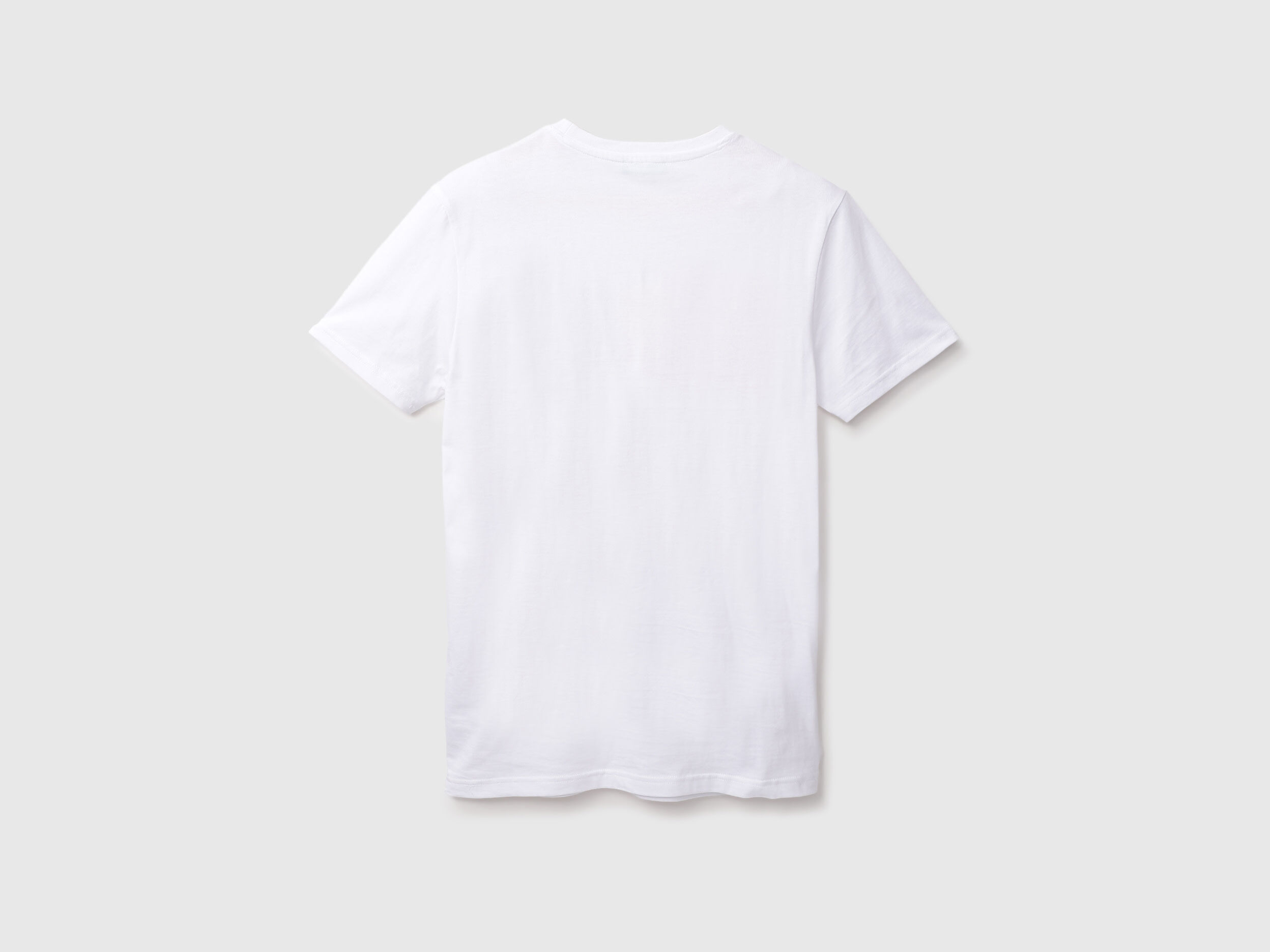 Mens Crew Neck Brand T Shirt - White | Benetton Mens Crew Neck Brand T Shirt - White | Benetton
