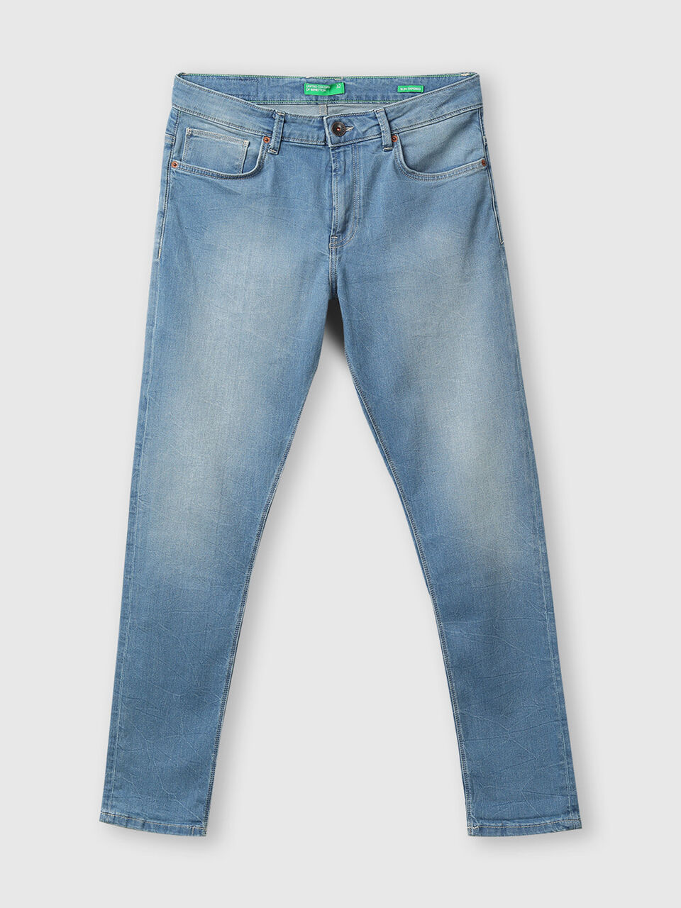 Mid Shade Worn Look Slim Fit Jeans image number 1