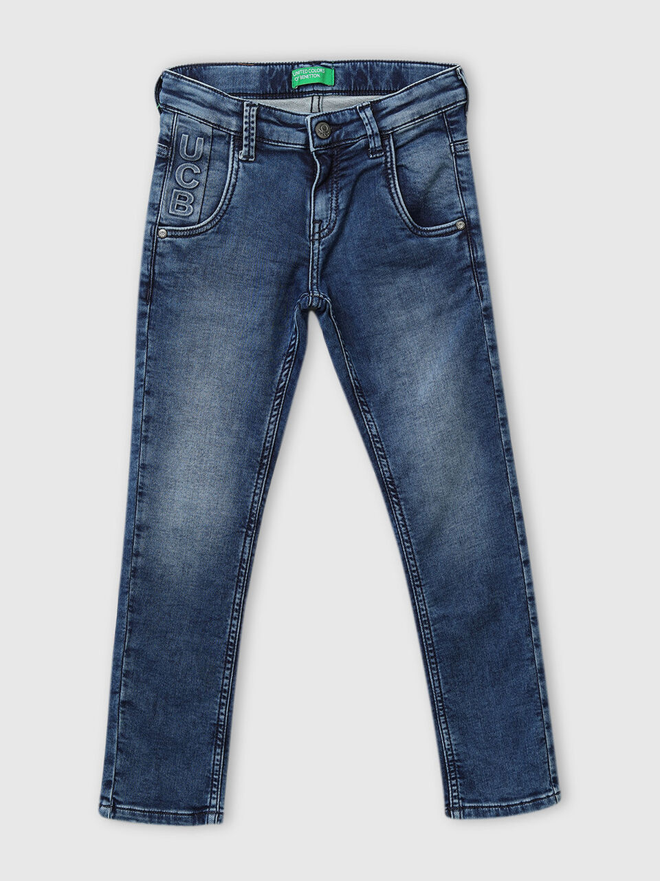 UCB Embossed Regular Fit Denims image number 1