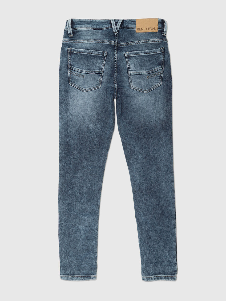 Skinny Fit Faded Blue Knit Jeans image number 2
