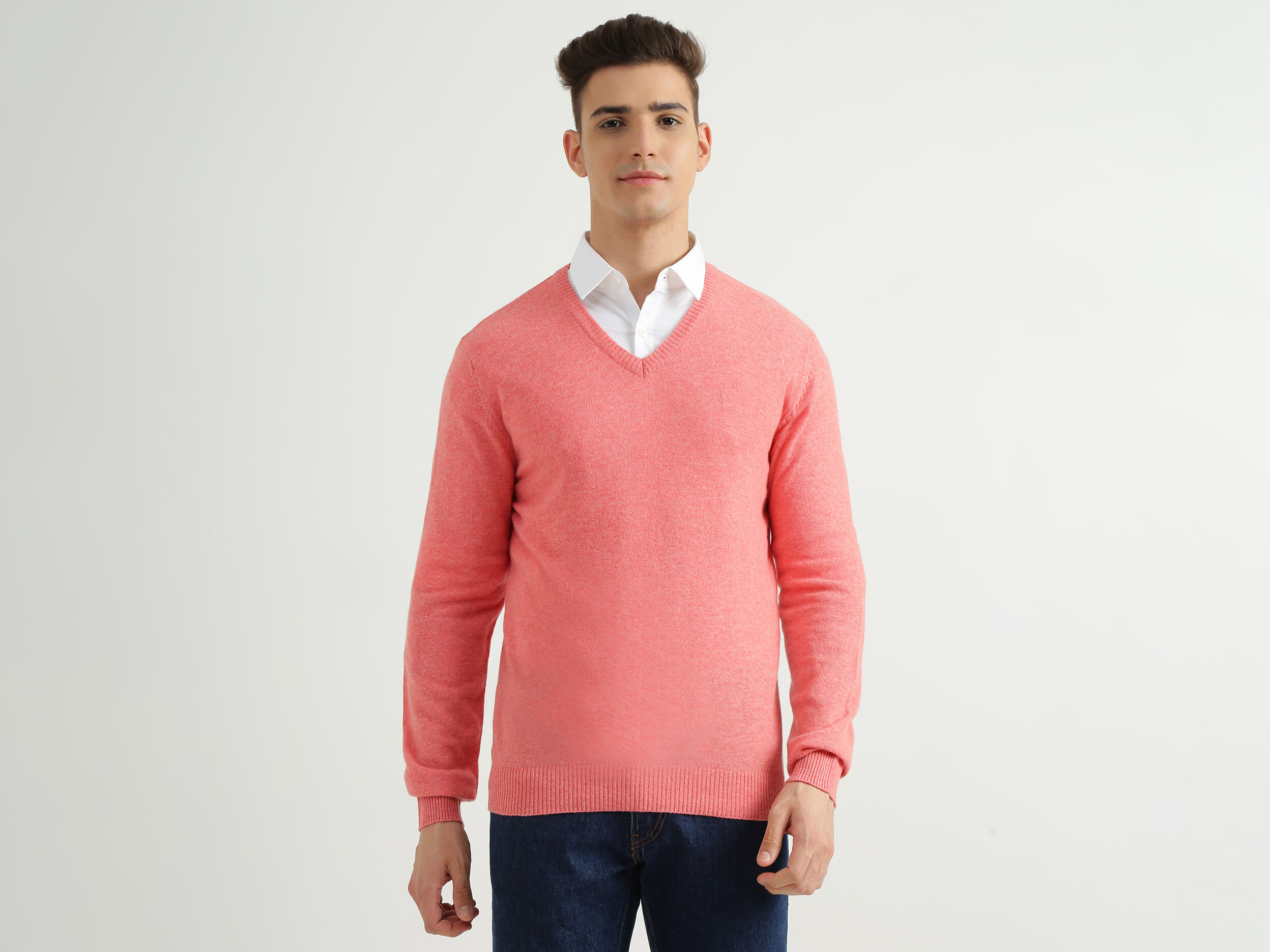 Pink pullover men discount
