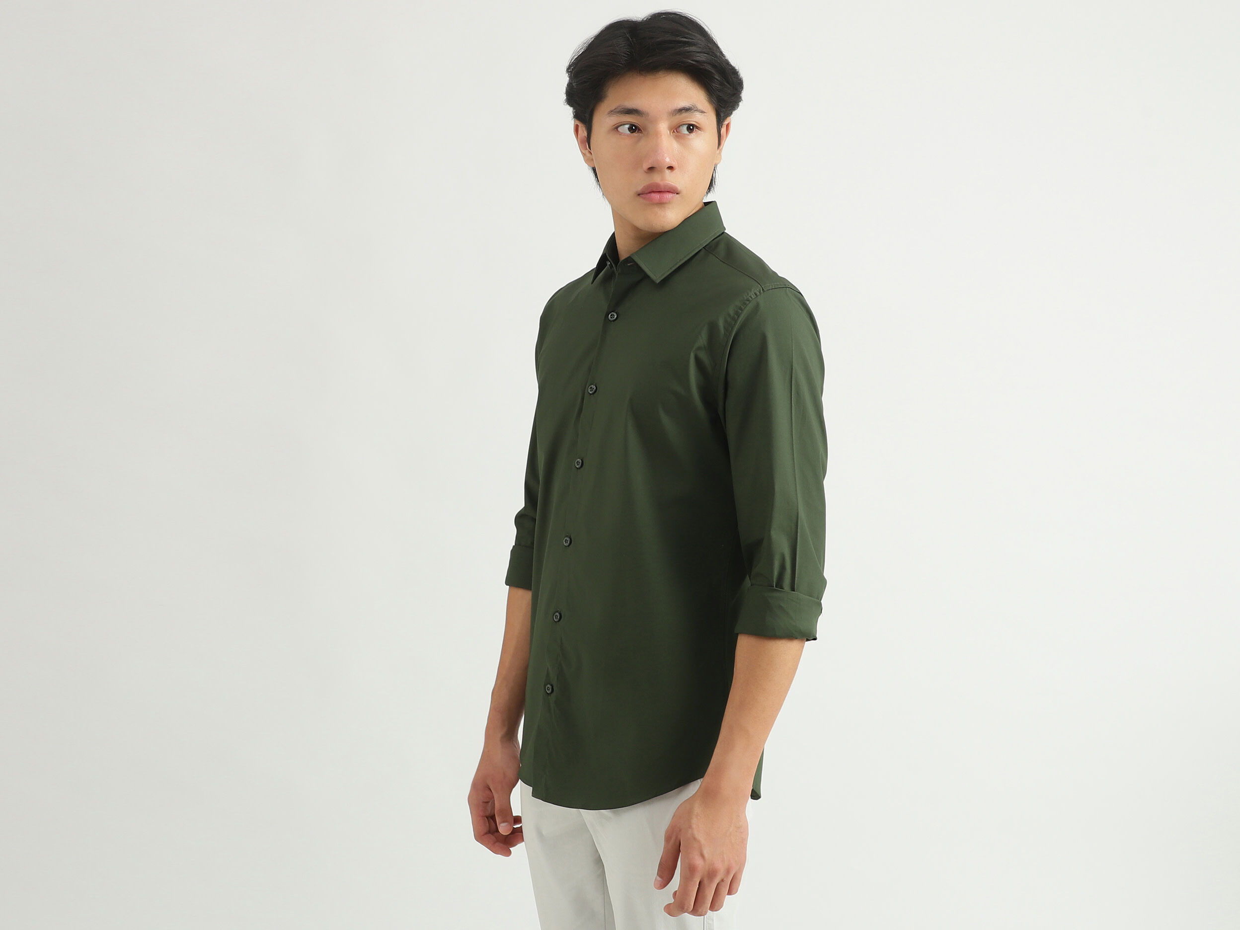 Men Solid Shirt - Green | Benetton
