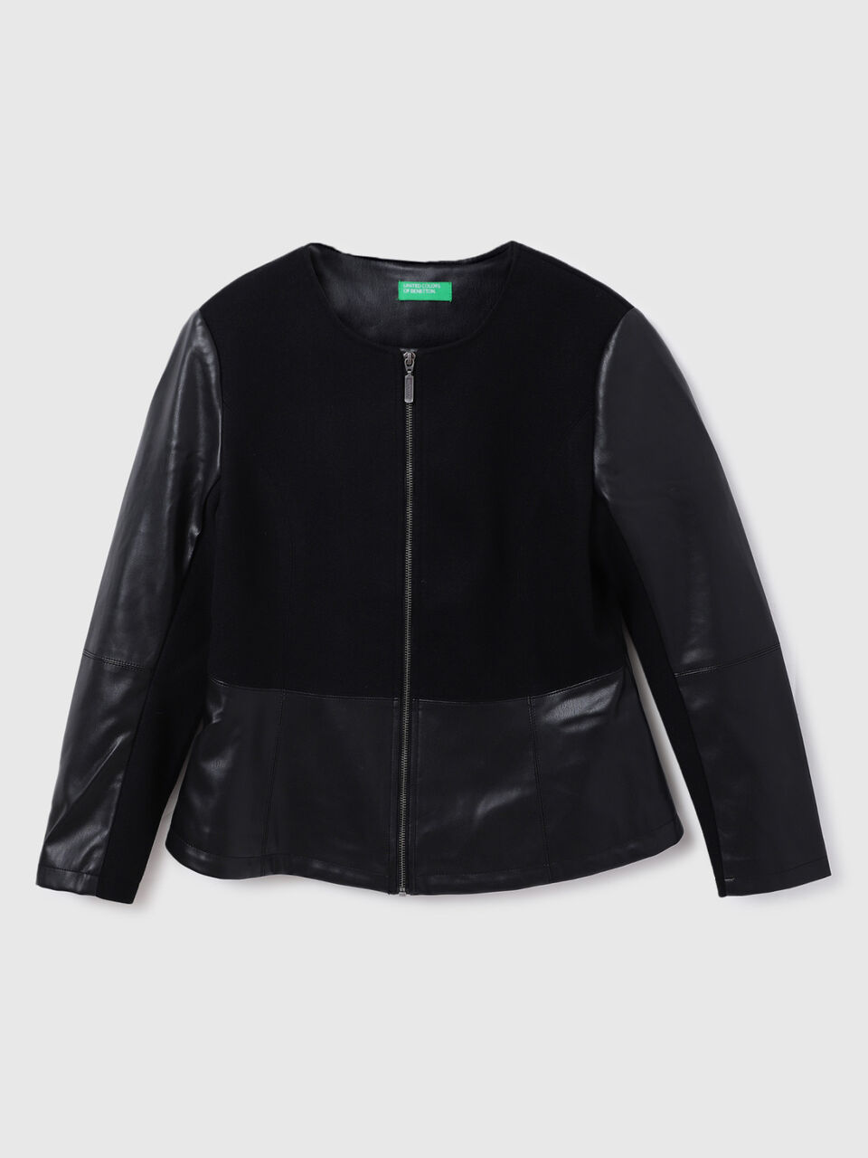 F/S FELT AND PU PEPLUM JACKET image number 1