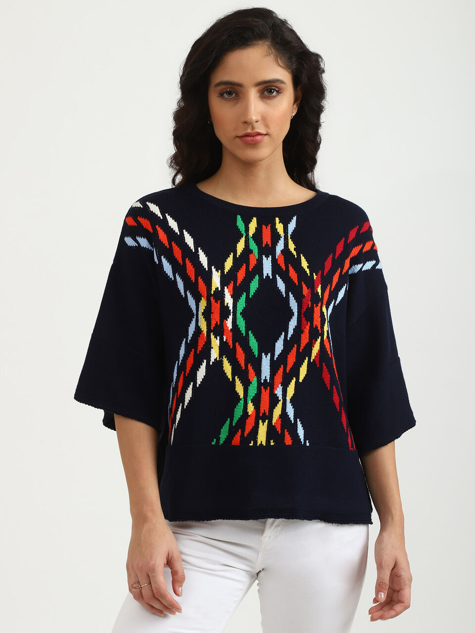 CRISSCROSS MULTI COLOUR PLCMT JAQ TRICOT image number null