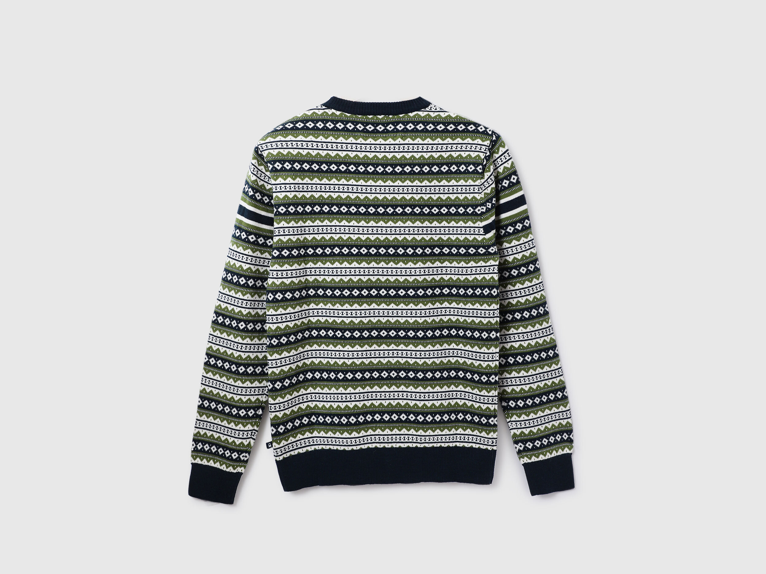 Men Patterned Round Neck Sweater - Multi-color | Benetton