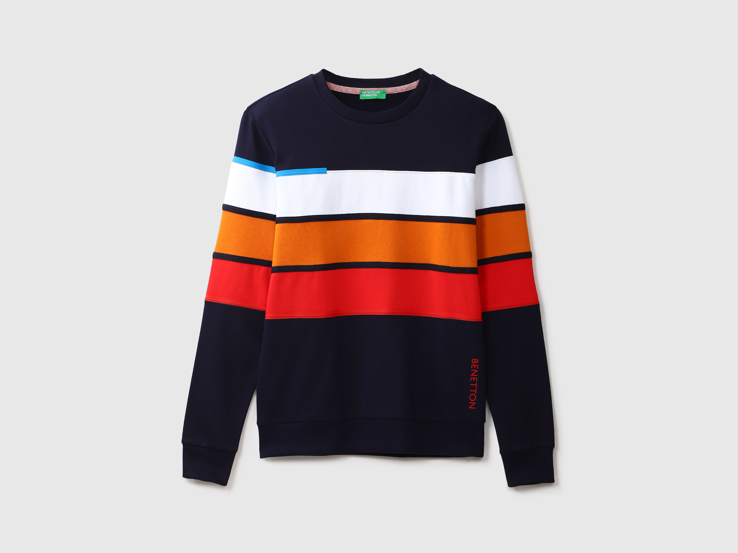 Sweatshirt with stripes on sleeves on sale