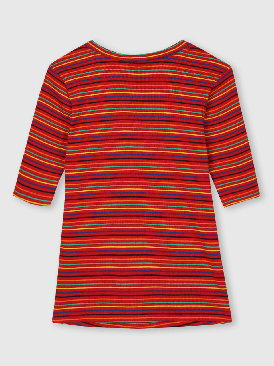 Rib Stripe Top with Shoulder Butin image number 2