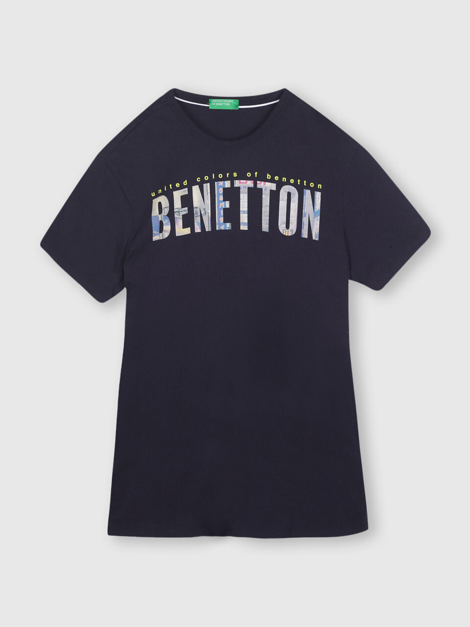 Pure Cotton Tee Shirt with 'Benetton' Photo Print image number 1