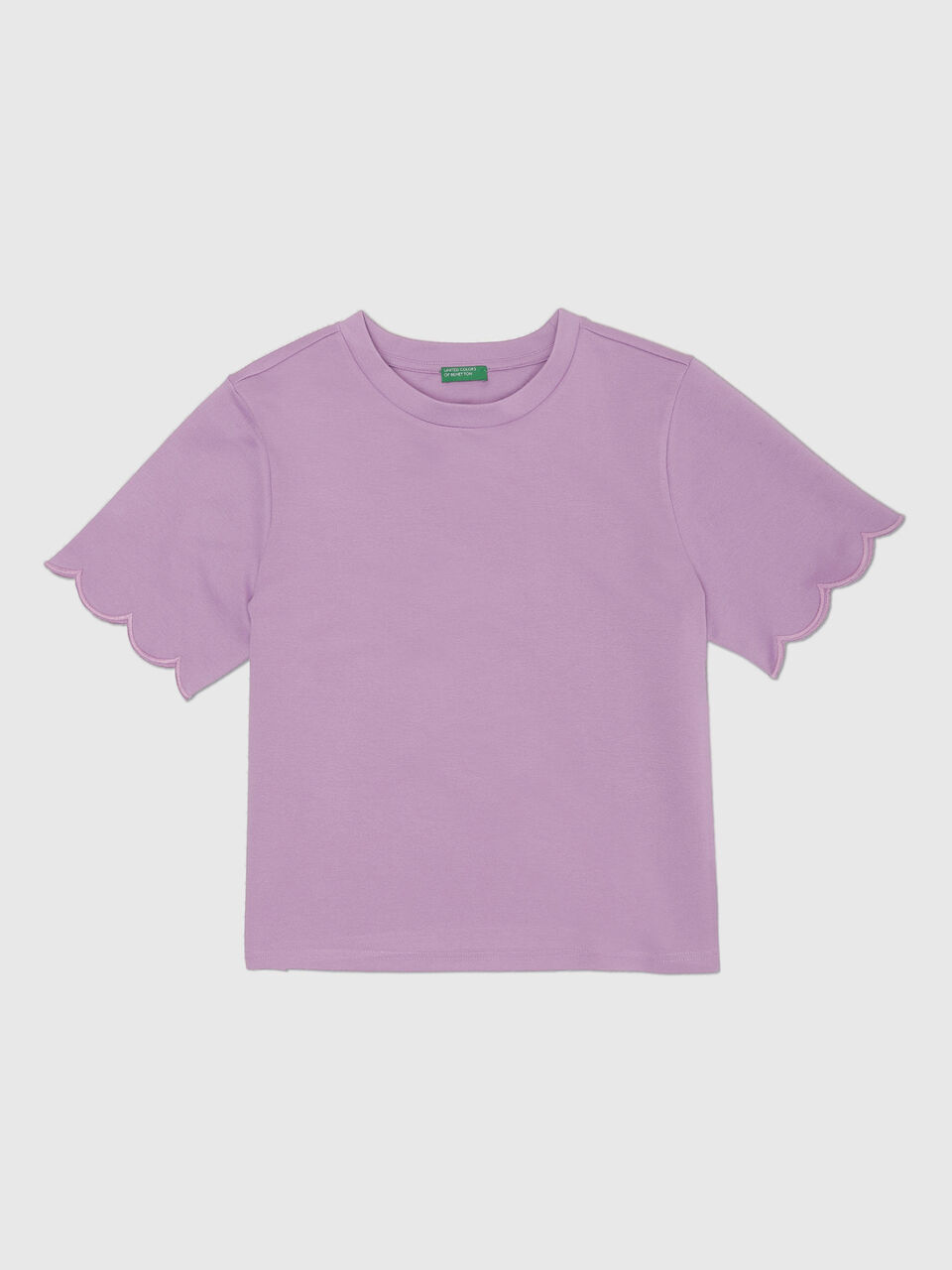 Short Sleeve Tee With Scallop Sleeve image number 1