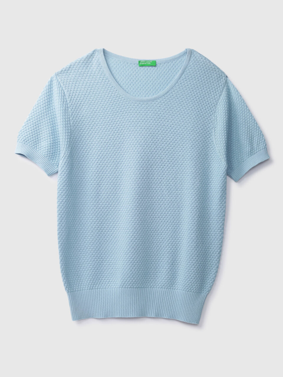 S/SLV TEXTURED ROUND NECK TRICOT image number 1