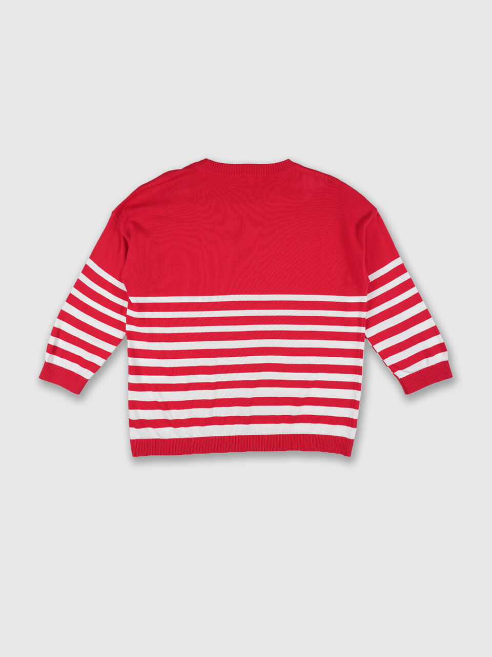 Full Sleeve Stripe Button Shoulder Tricot Top image number 2