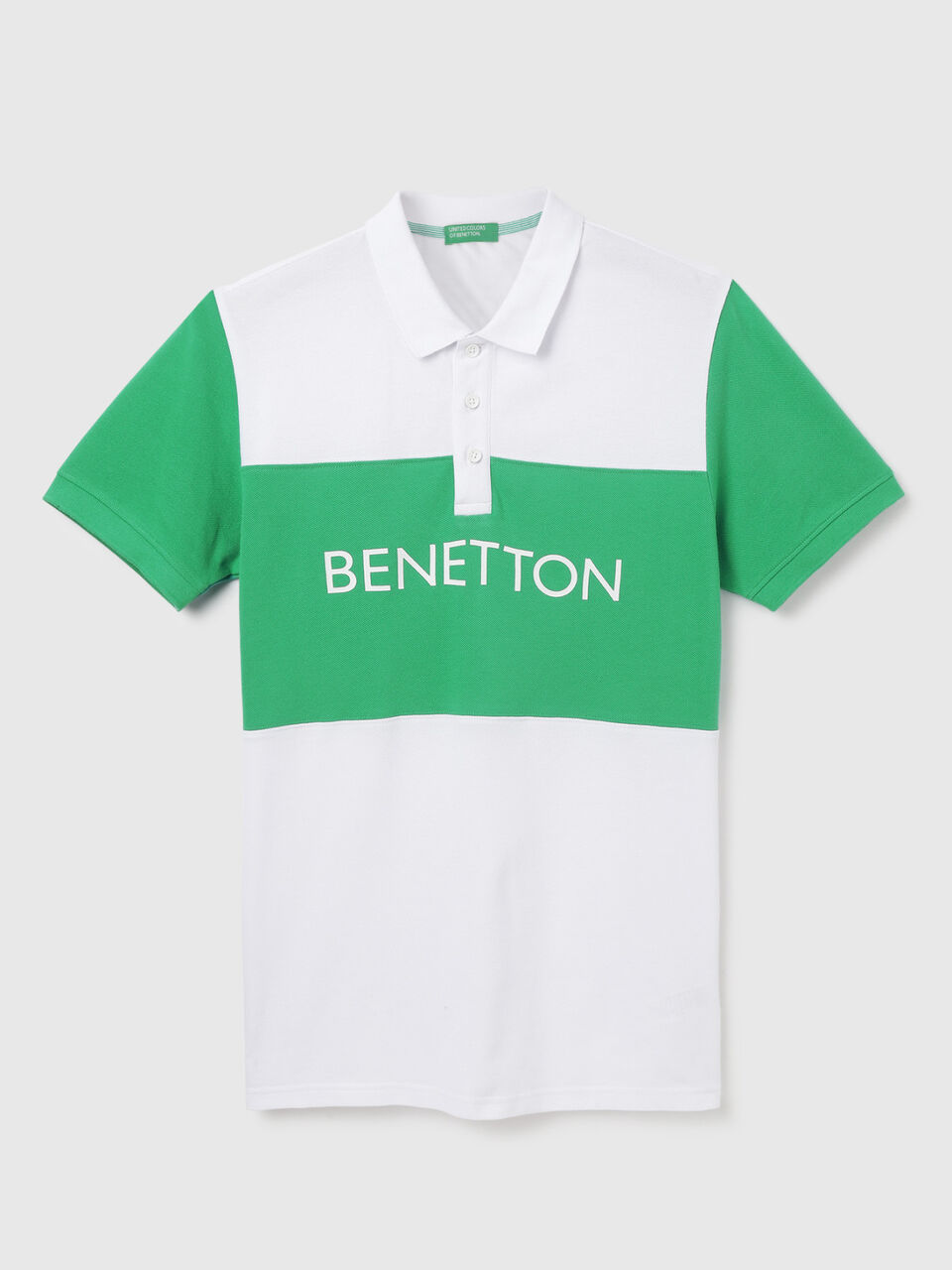 COLOR BLOCK BRANDED PIQUE POLO image number 1
