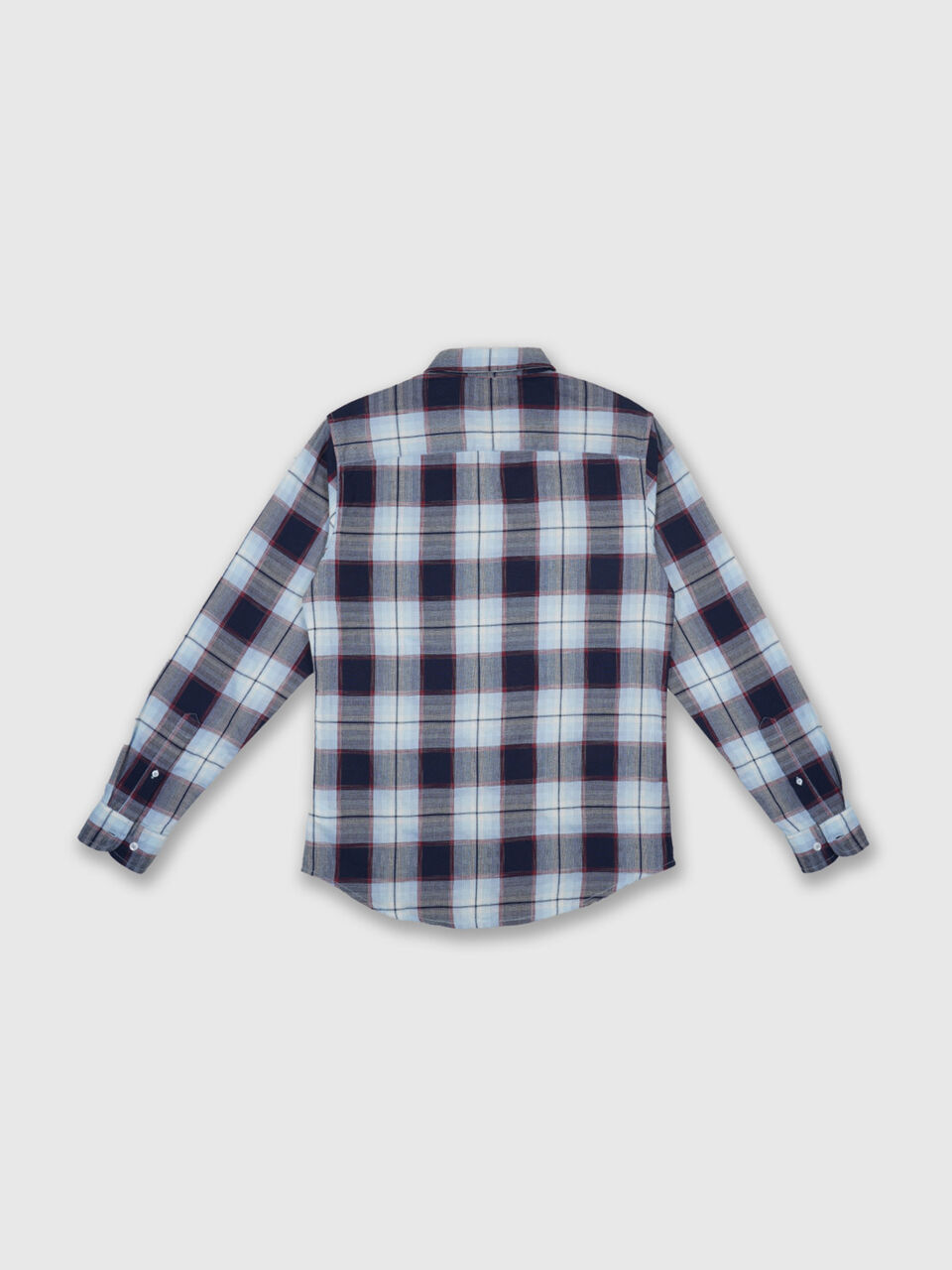 Full Sleeve Dobby Texture Indigo Check Shirt image number 2