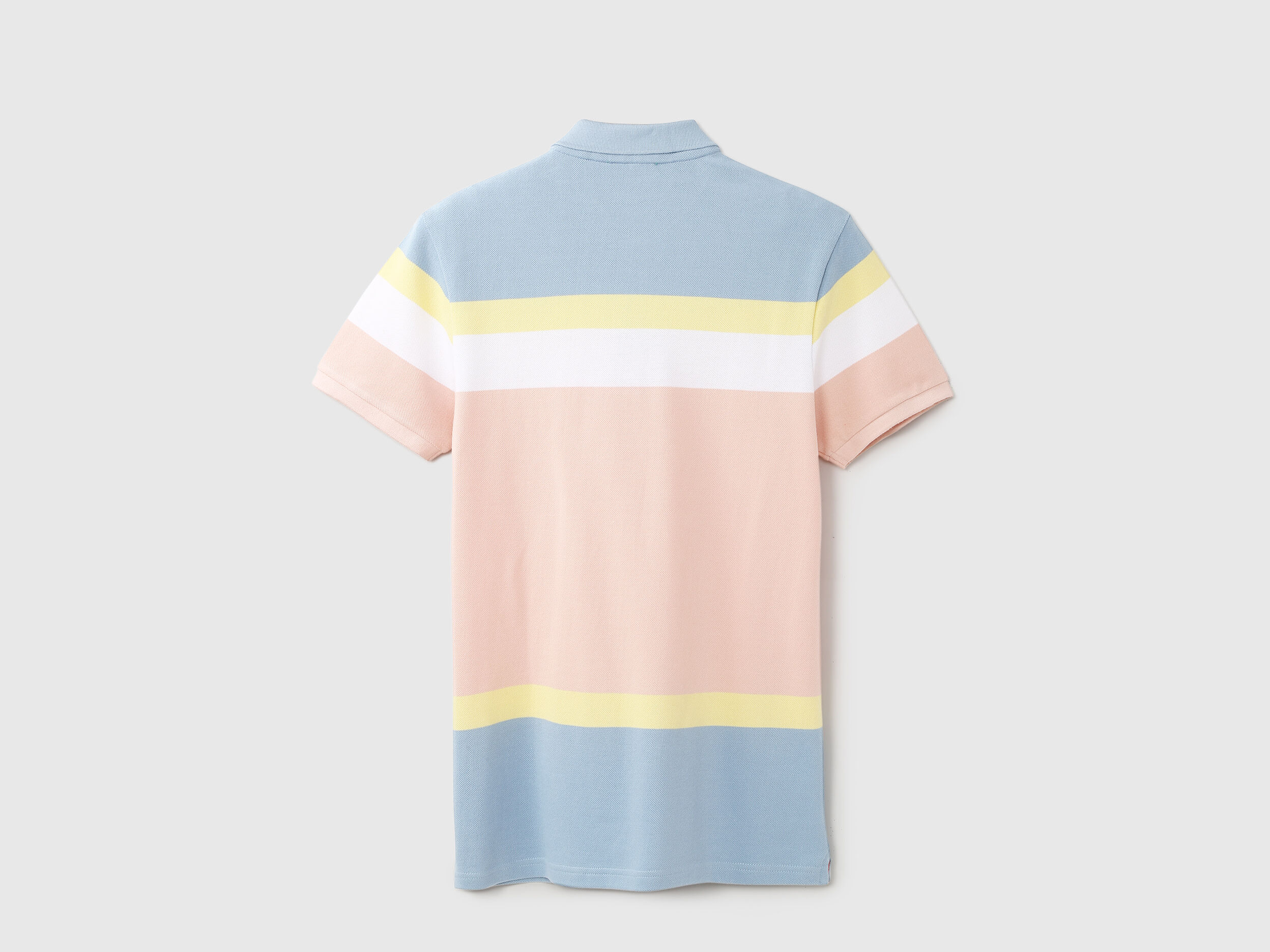 Mens Stripe Polo T Shirt Multi color Benetton