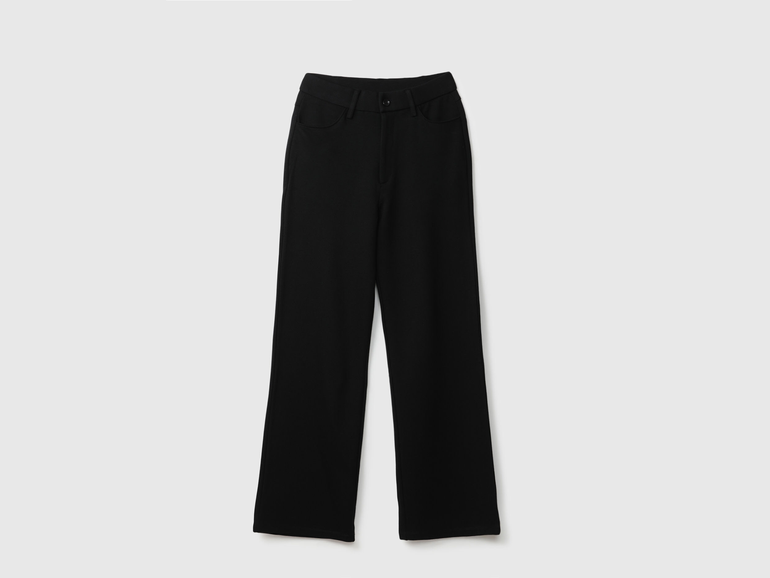 Women Solid Loose Fit Trousers - Black | Benetton