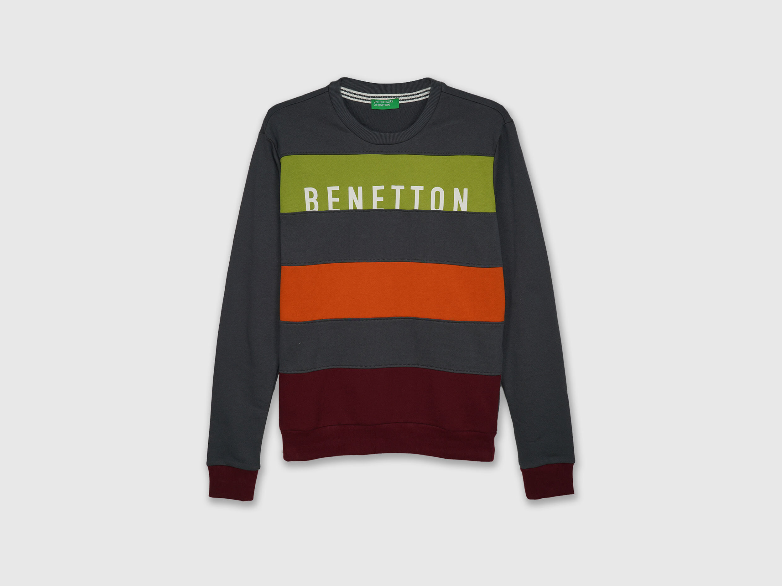 Cut and Sew Benetton Sweatshirt Gray Benetton