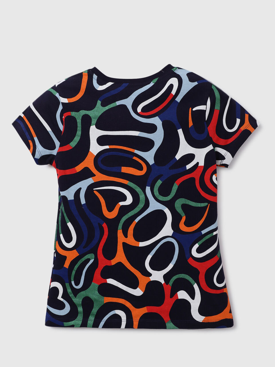 S/SLV ALL OVER MULTI COLOUR PRINTED TEE image number 2