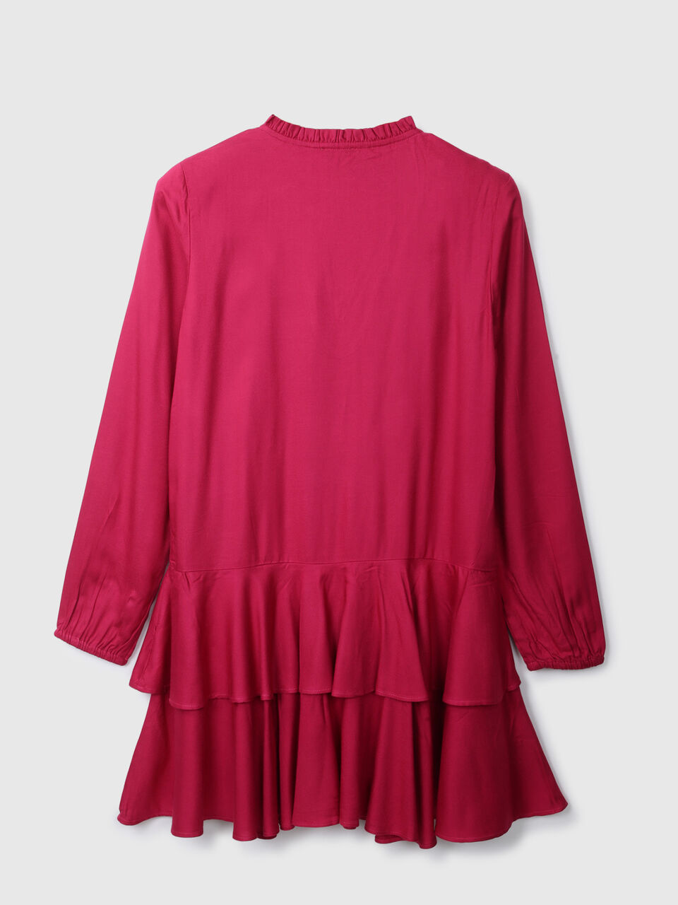 Full Sleeve Tiered Ruffle Dress Solid image number 2