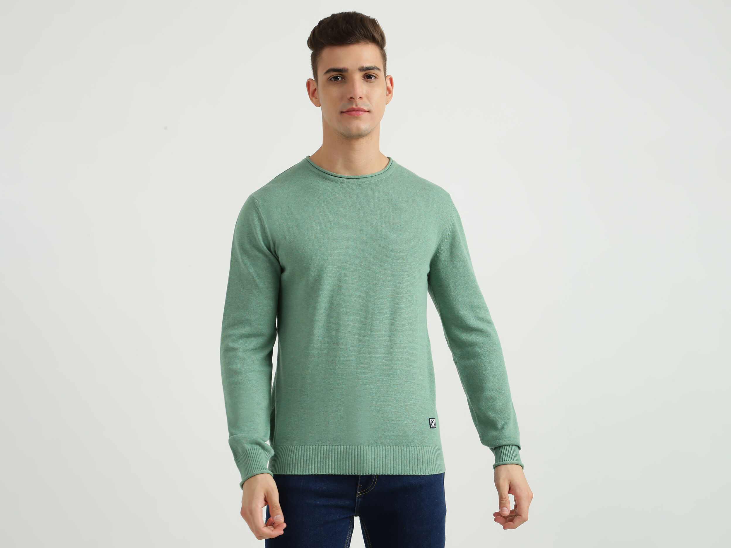 Flying machine full sleeve solid cheap men's sweatshirt
