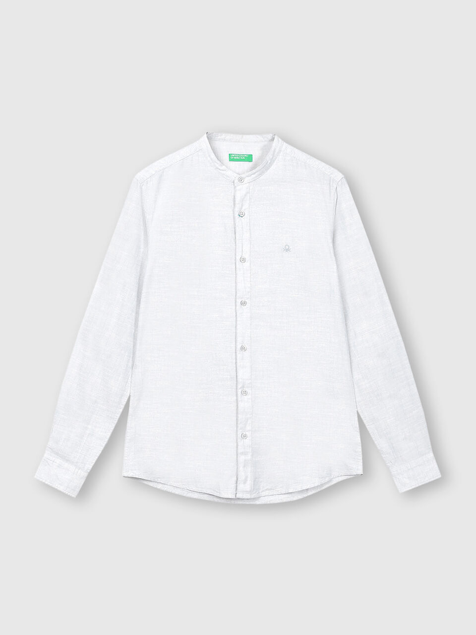 Slub Mandarin Collar Shirt image number 1