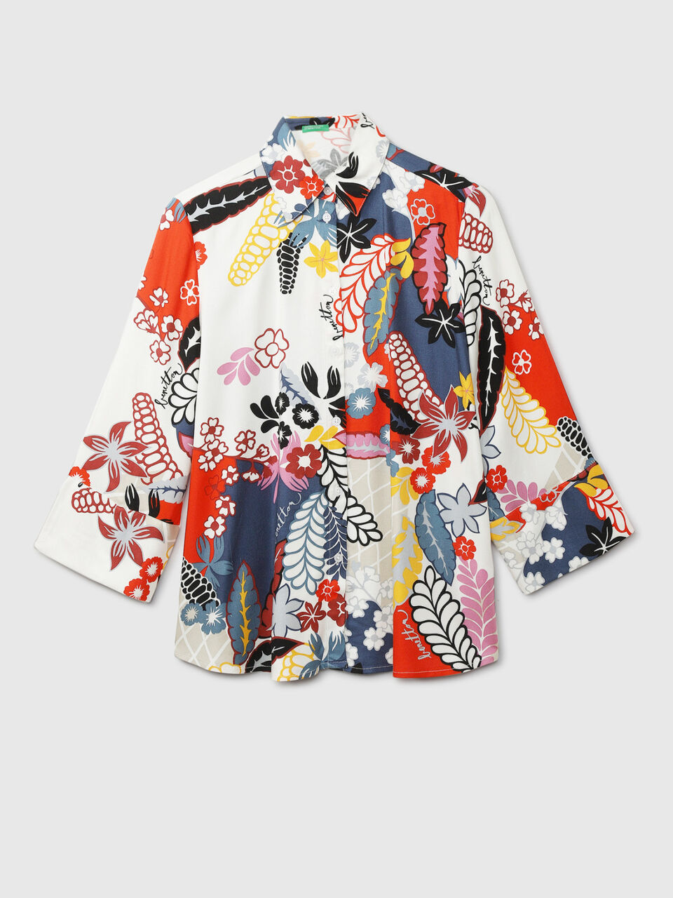3/4 TH SLEEVE WIDE CUFF AOP SHIRT image number 1
