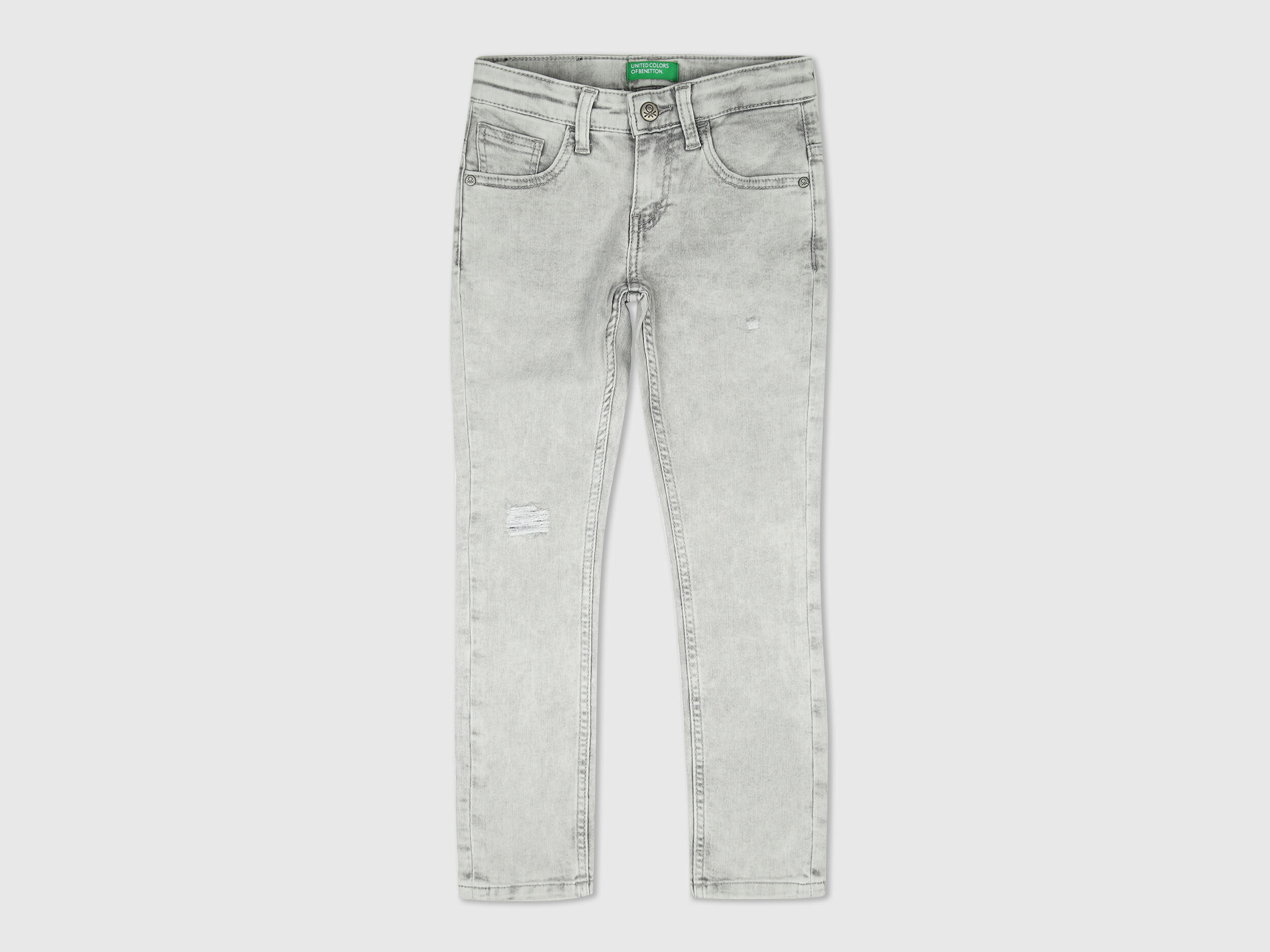 【超目玉枠】 Stone Washed Benetton | Gray - Jeans Fit Regular デニム+ジーンズ