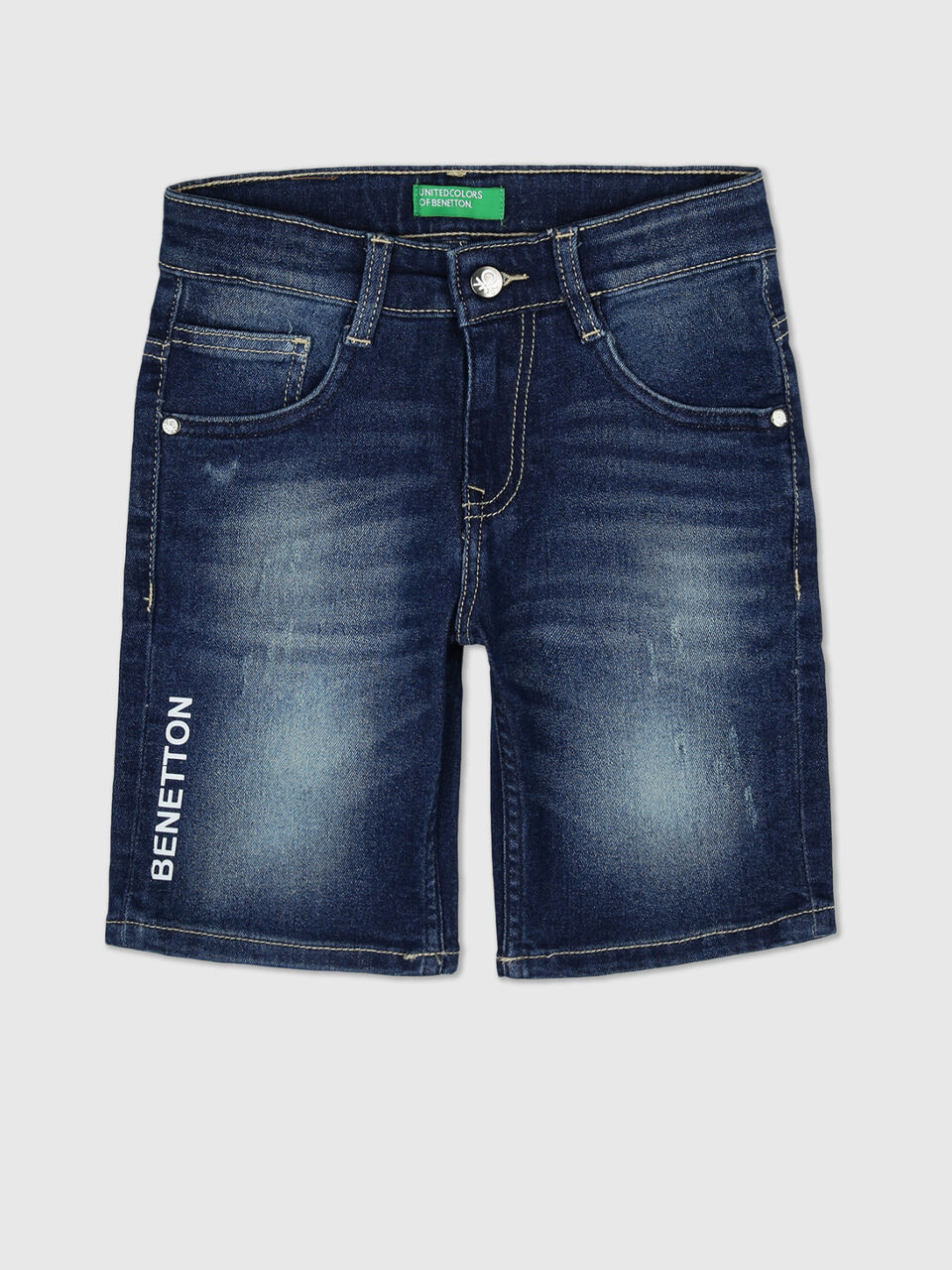 Recycle Denim Short With Print image number 1