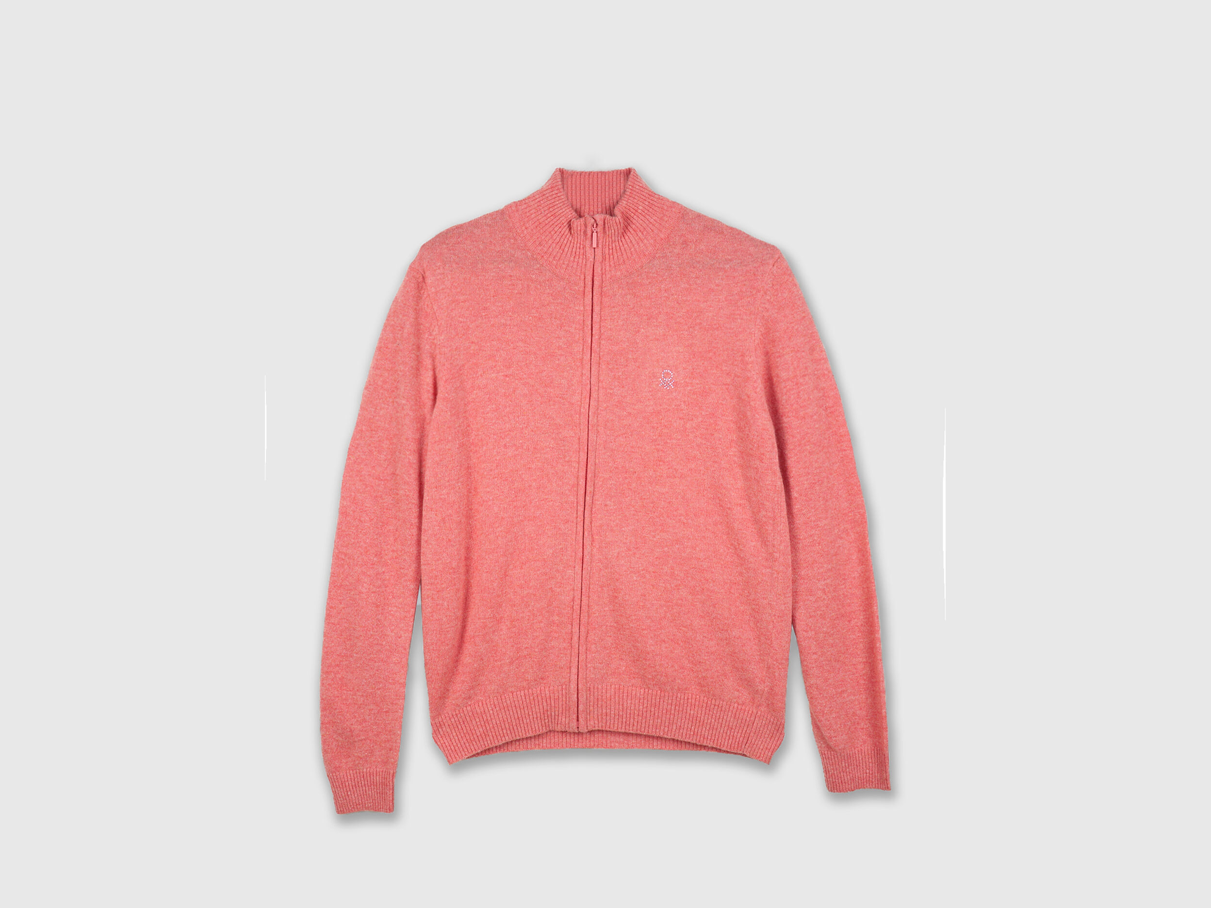 Zipper Cardigan - Pink | Benetton