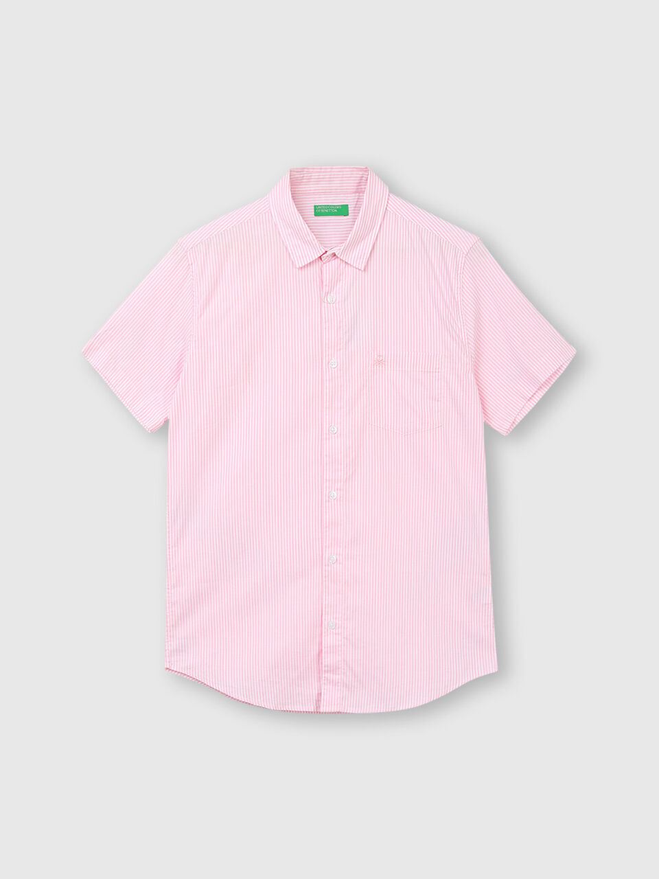 Pure Cotton Oxford Shirt with Stripes image number 1