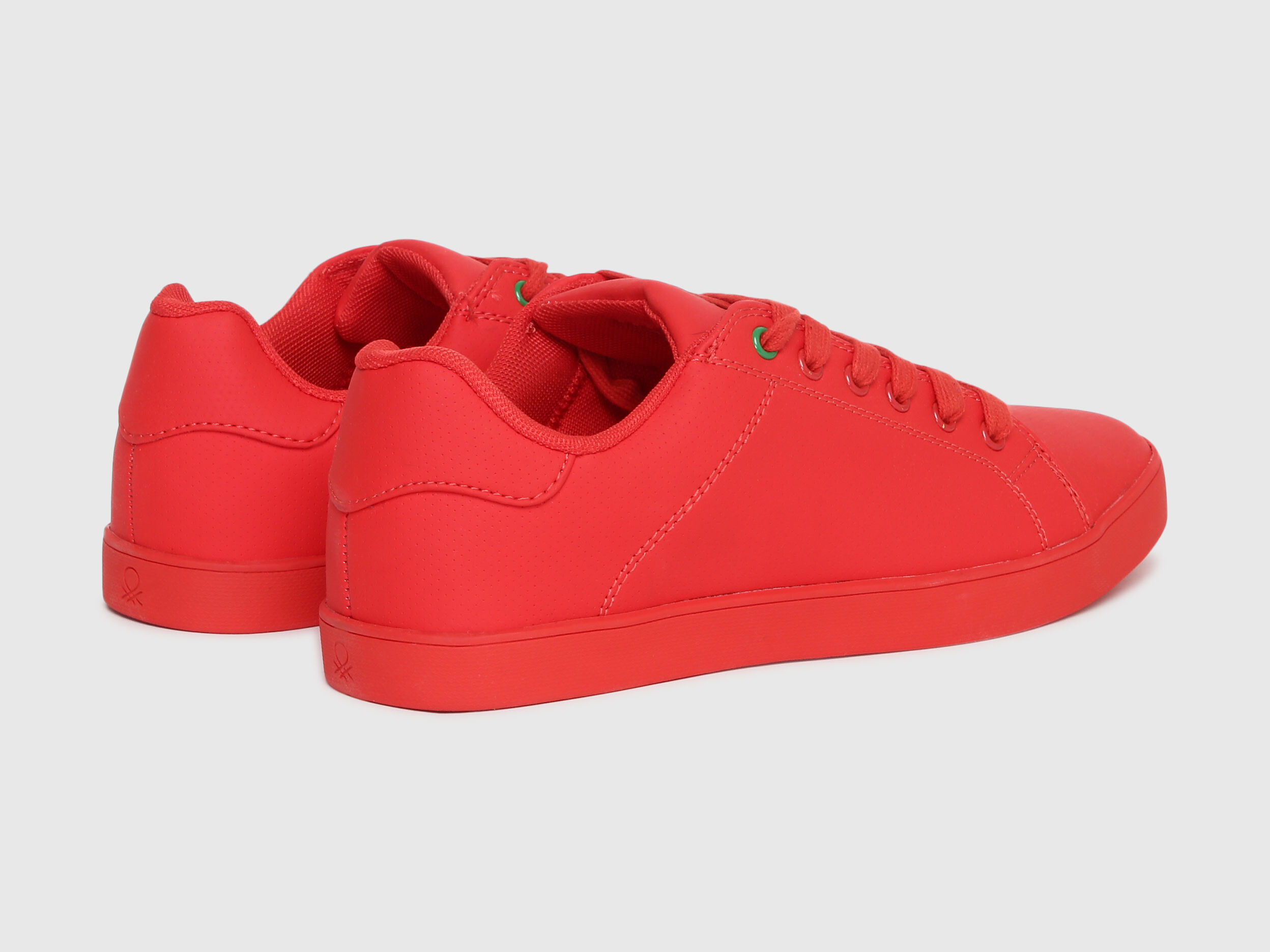 United Colors of Benetton Mens Orange Textured Sneakers Orange Benetton