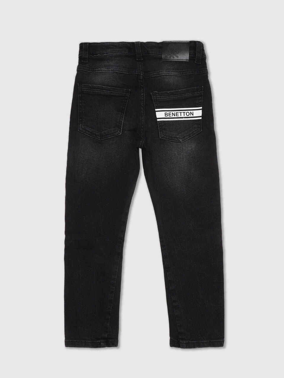CARROT FIT GREY DENIM WT BENETTON PRINT image number 2