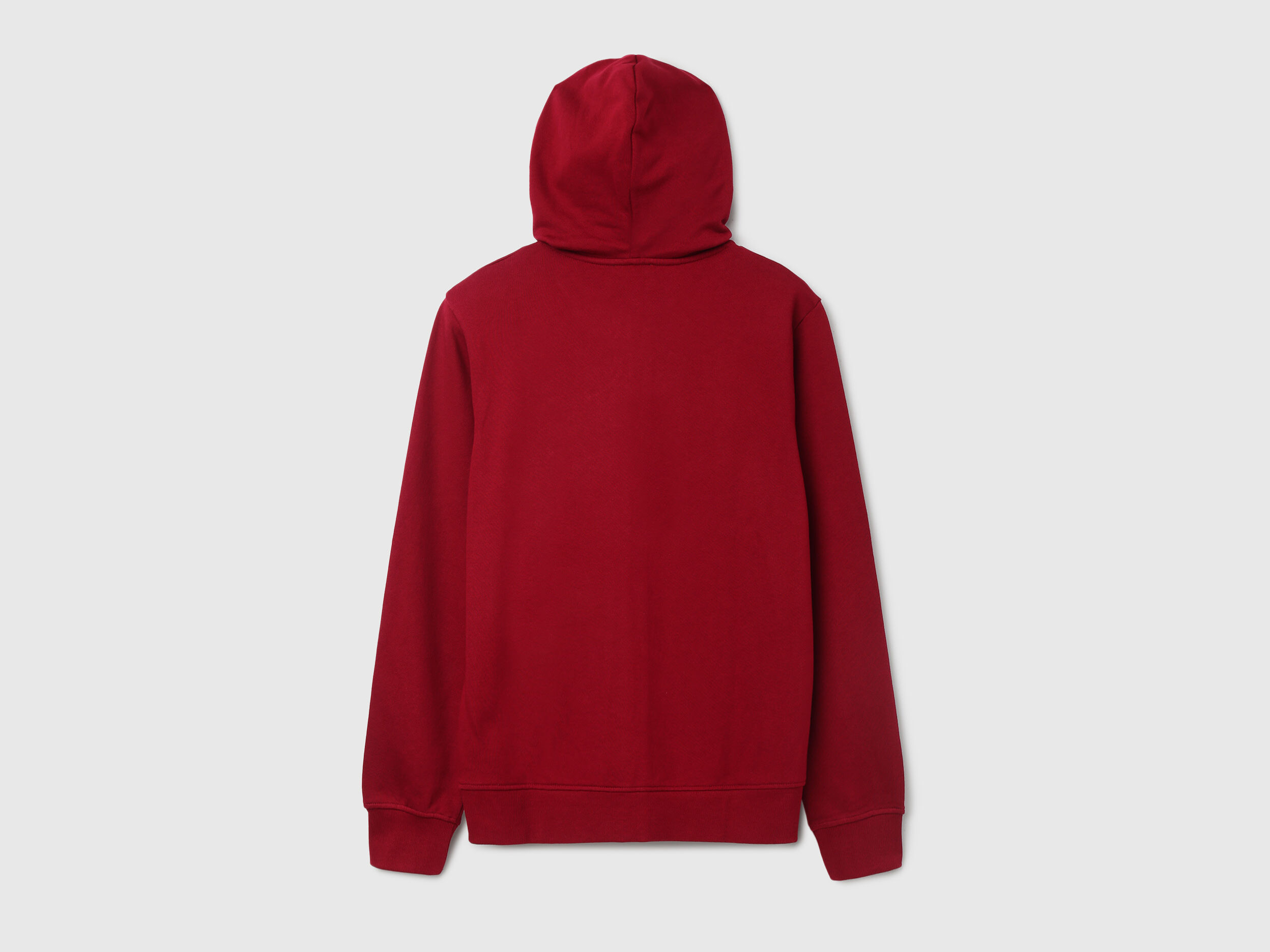 Men Brand Logo Hooded Sweatshirt - Red | Benetton