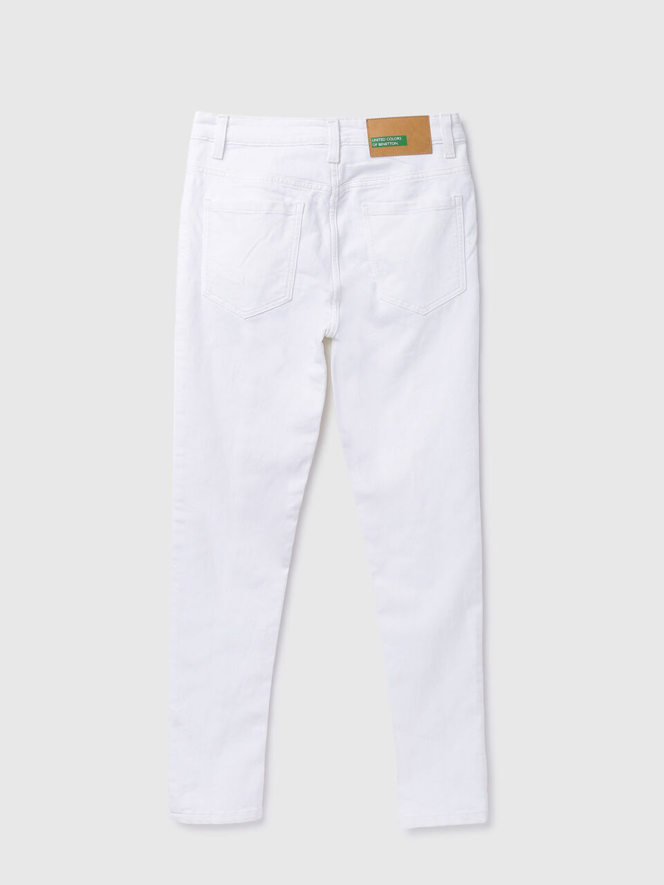MIDWAIST FITTED DENIM WITH FRONT SLIT-WH image number 2