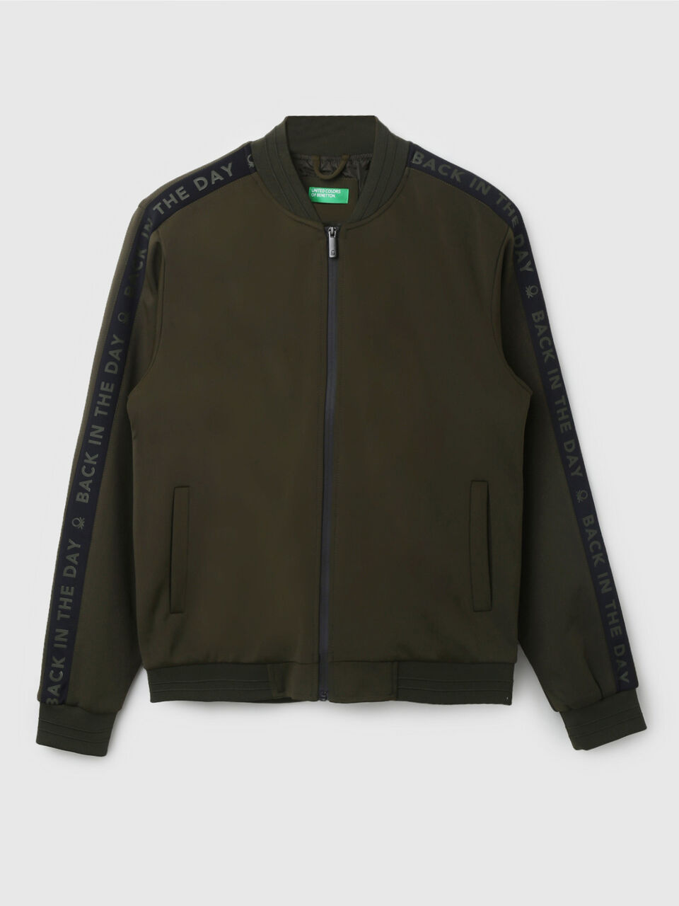 SLEEVE PRINT NEOPRENE KNIT JACKET image number 1