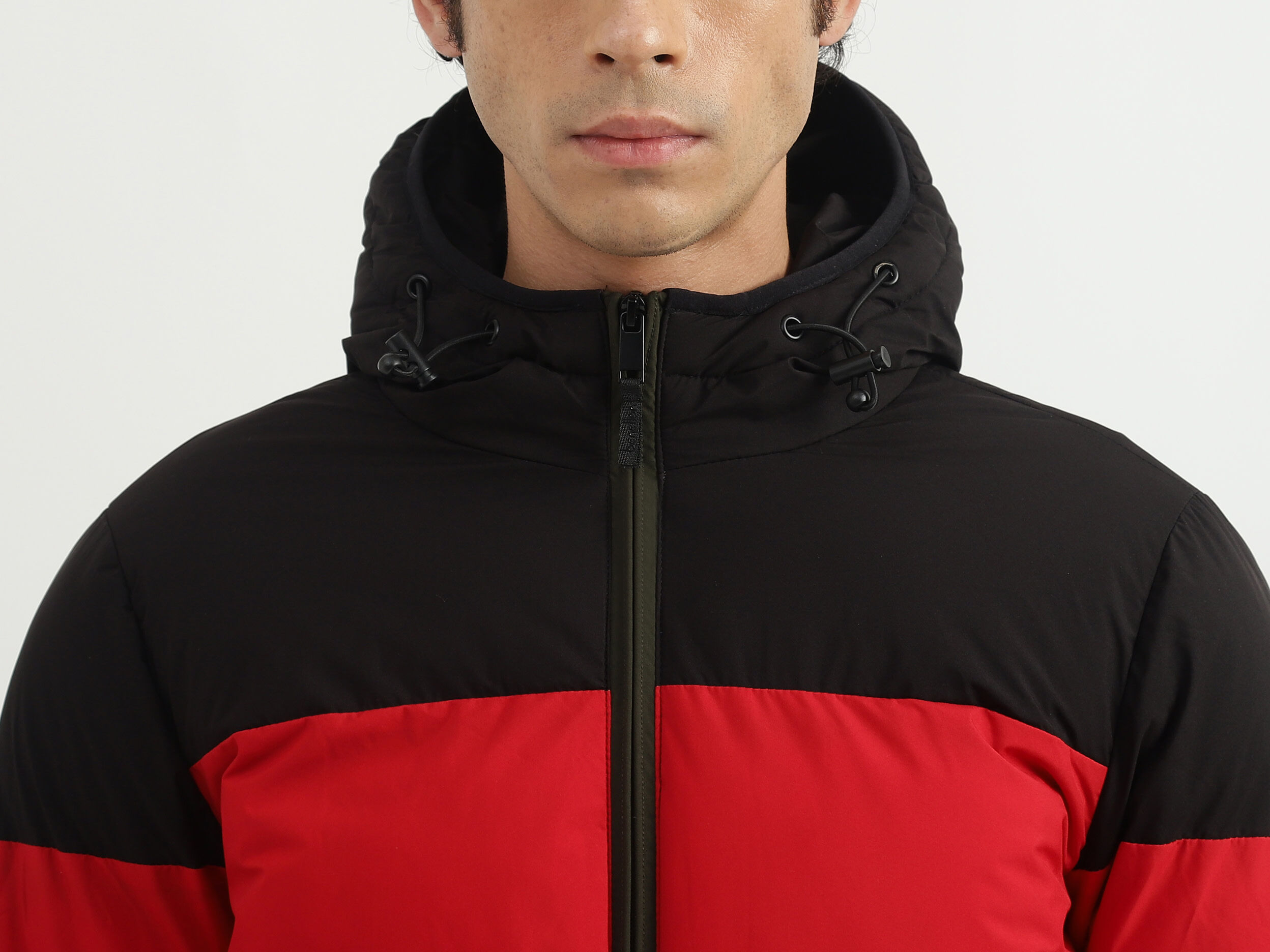 Men Colorblocked Hooded Jacket Multi color Benetton