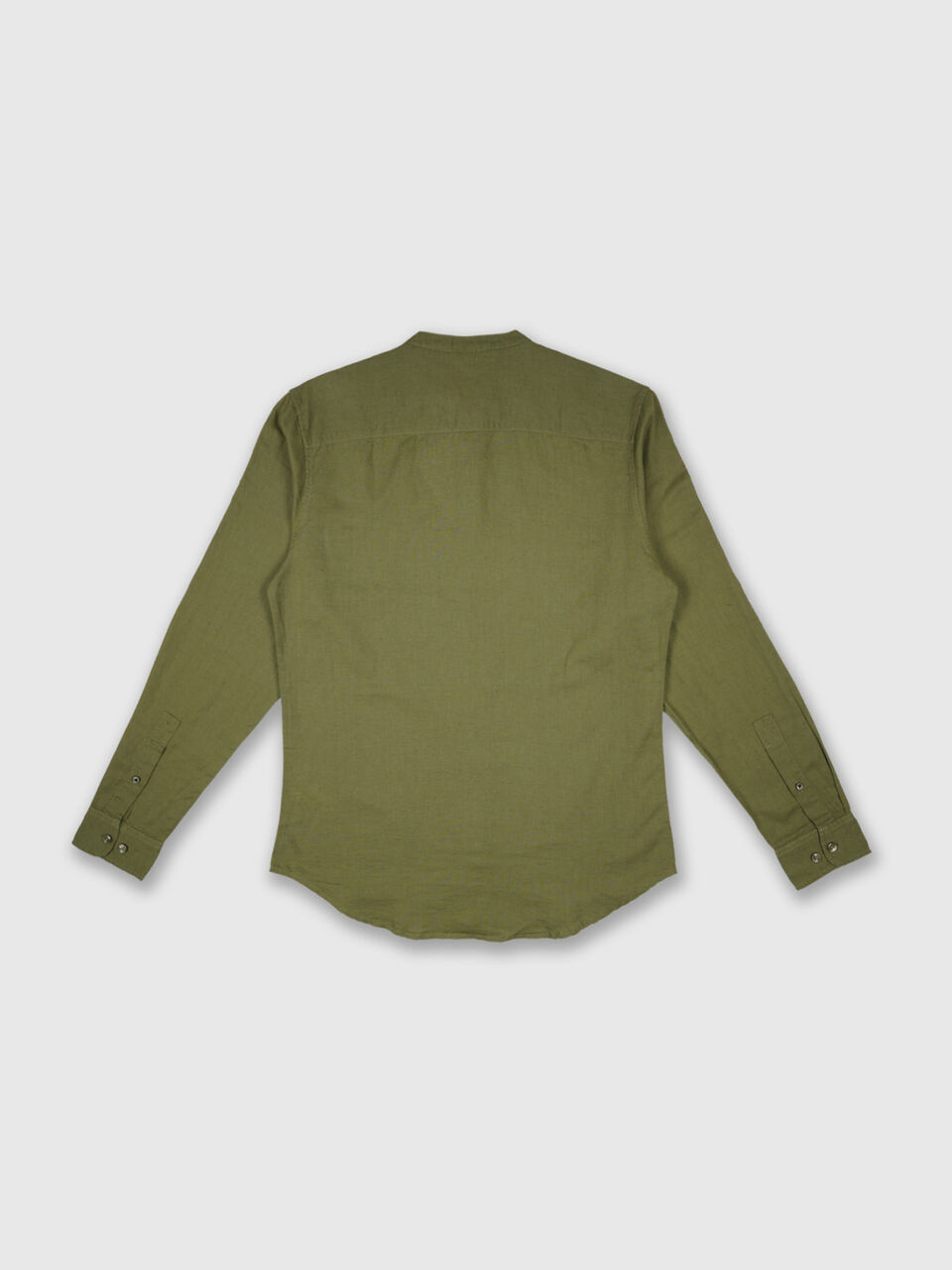Full Sleeve Linen Mandarin Collar Shirt image number 2