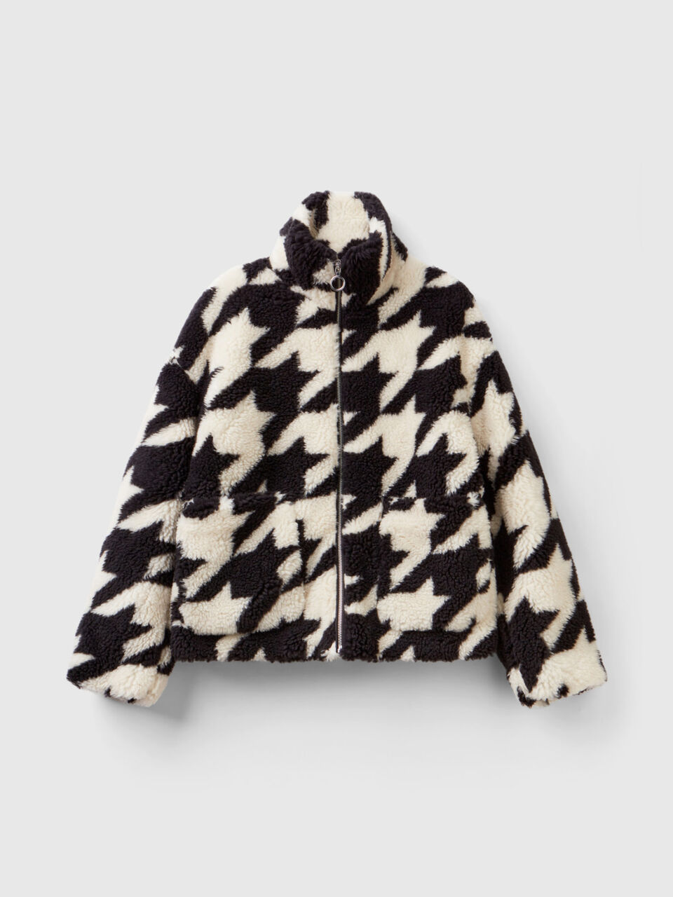 F/S RAISED NECK HOUNDSTOOTH JACKET image number 1