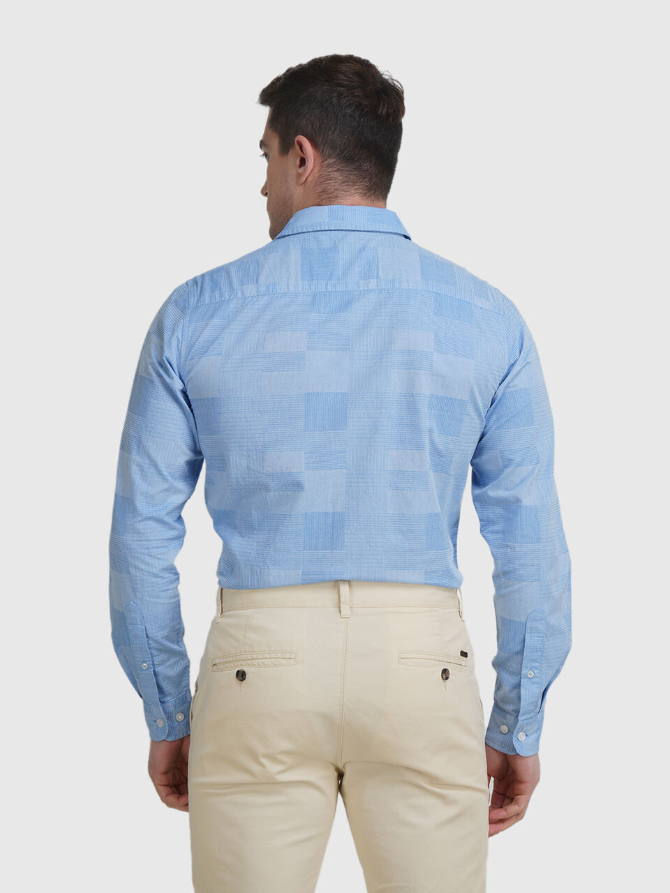 Fill Sleeve Dobby Chambray Shirt image number null