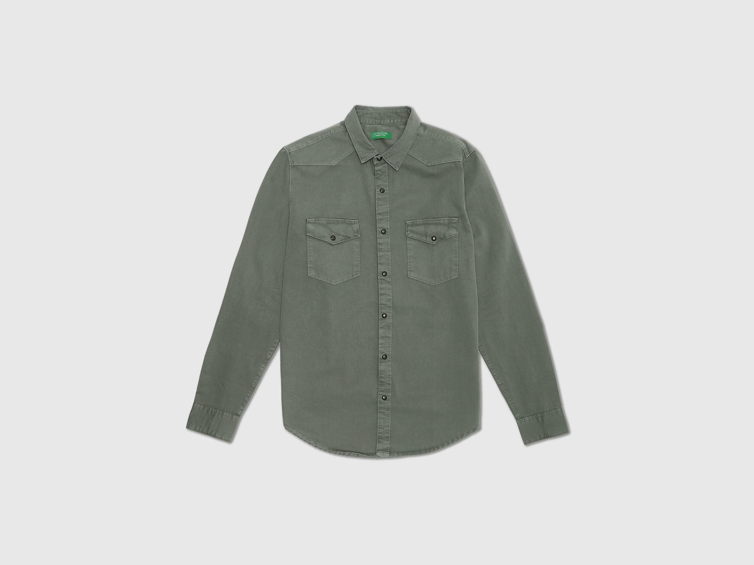 古着人気アイテム Olive Shirt - Green | Benetton サロペット・オーバーオール・オールインワン