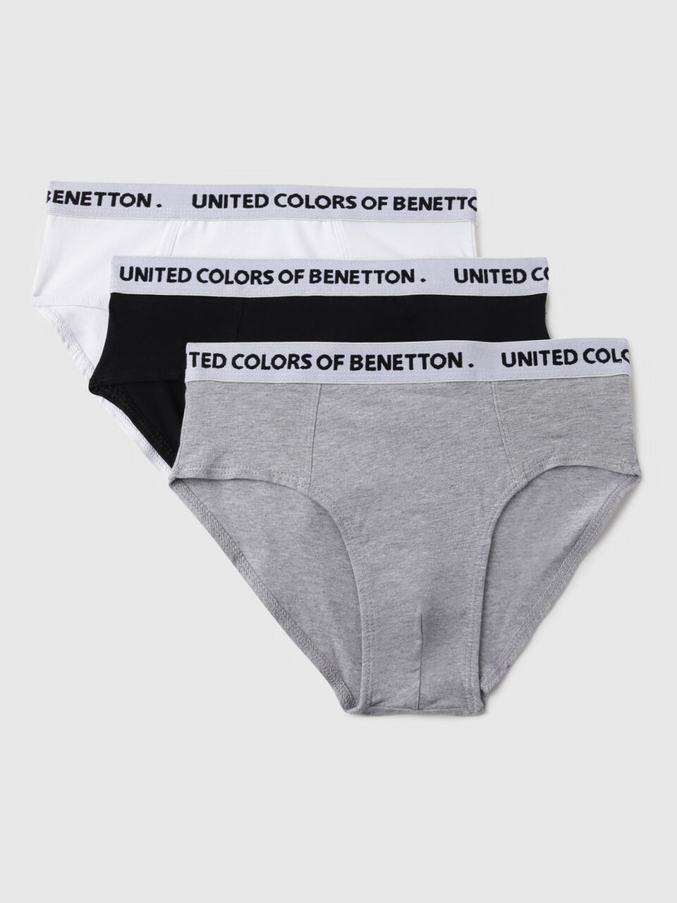 PACK OF 3 SOLID BRIEFS BRANDING ELASTIC image number 1