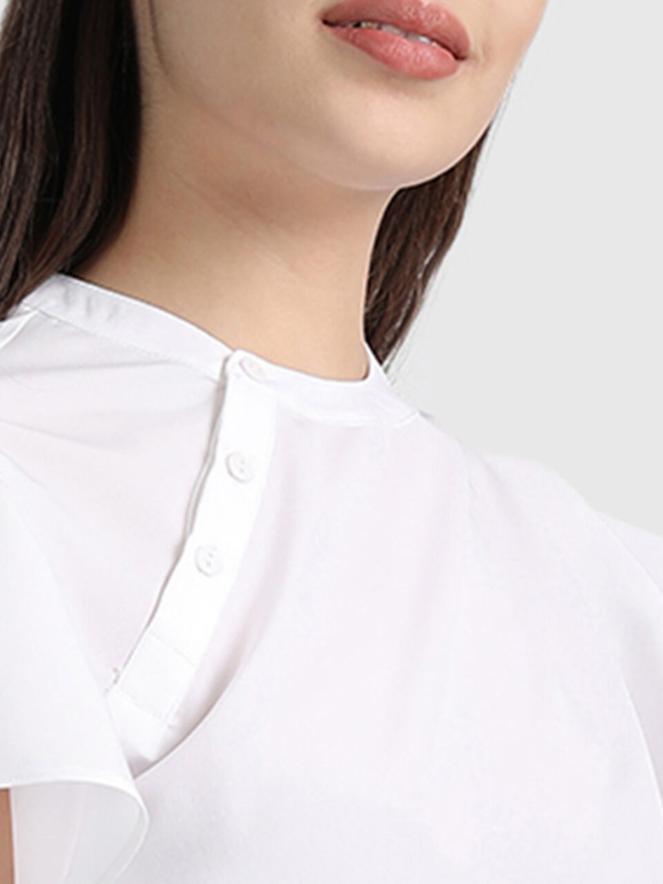 Polyester Asymmetric Placket Top image number null
