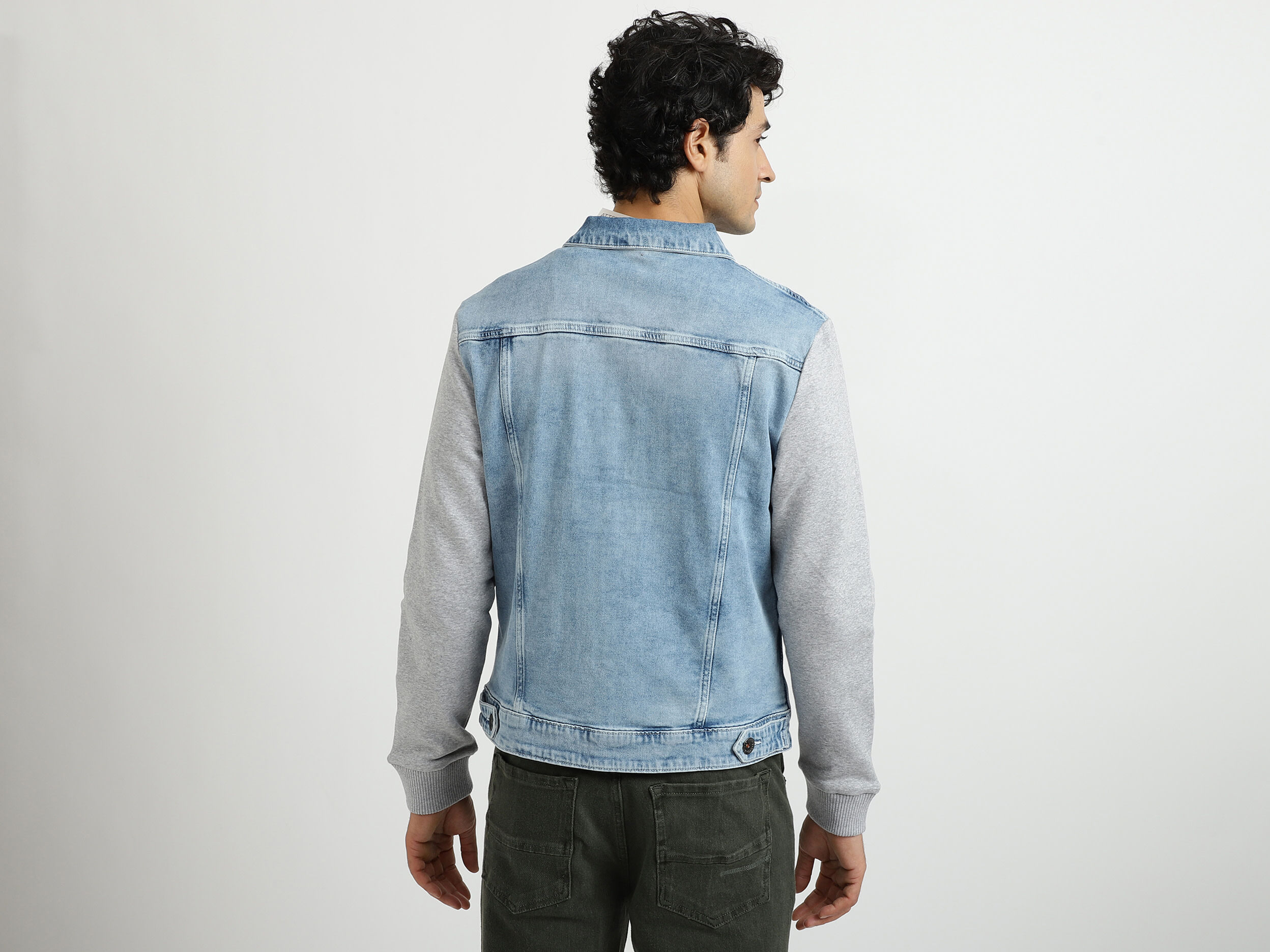 Blue Denim Jacket Blue Benetton
