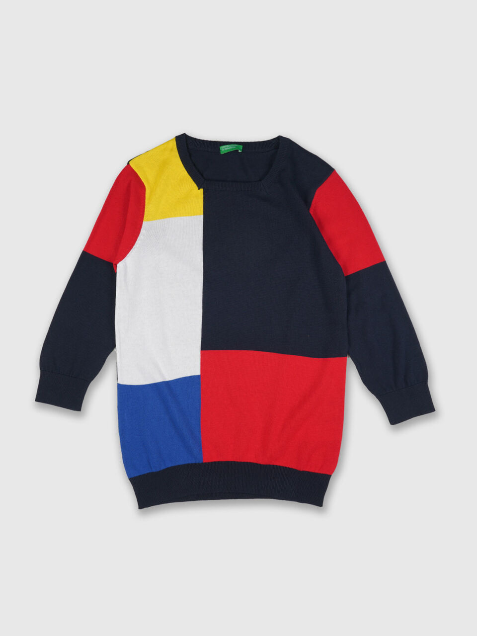 3/4th Half Sleeve Square Neck Color Block Tricot image number 1