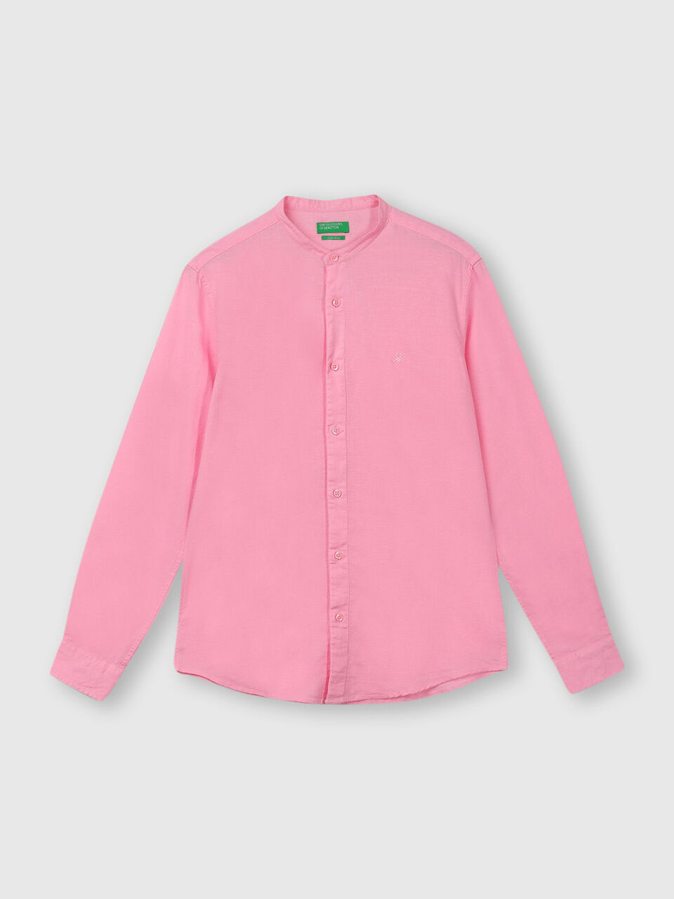 Linen Blend Mandarin Cotton Shirt image number 1