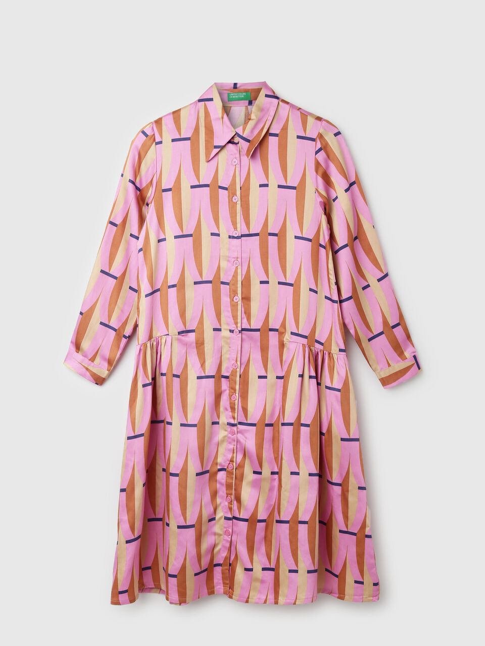 F/S PRINTED COLLAR SHIRT DRESS image number 1