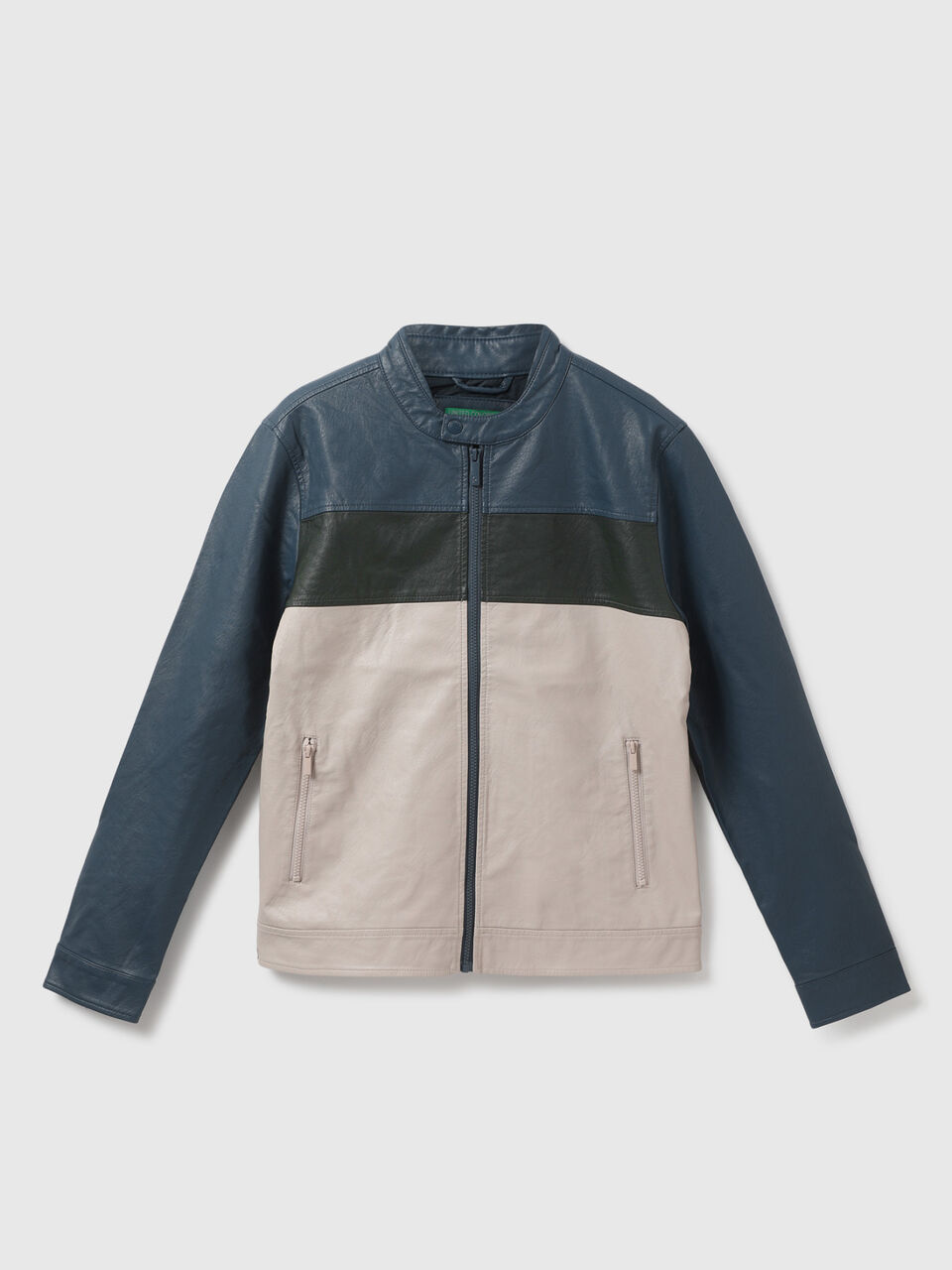 PU COLOR BLOCK JACKET image number 1
