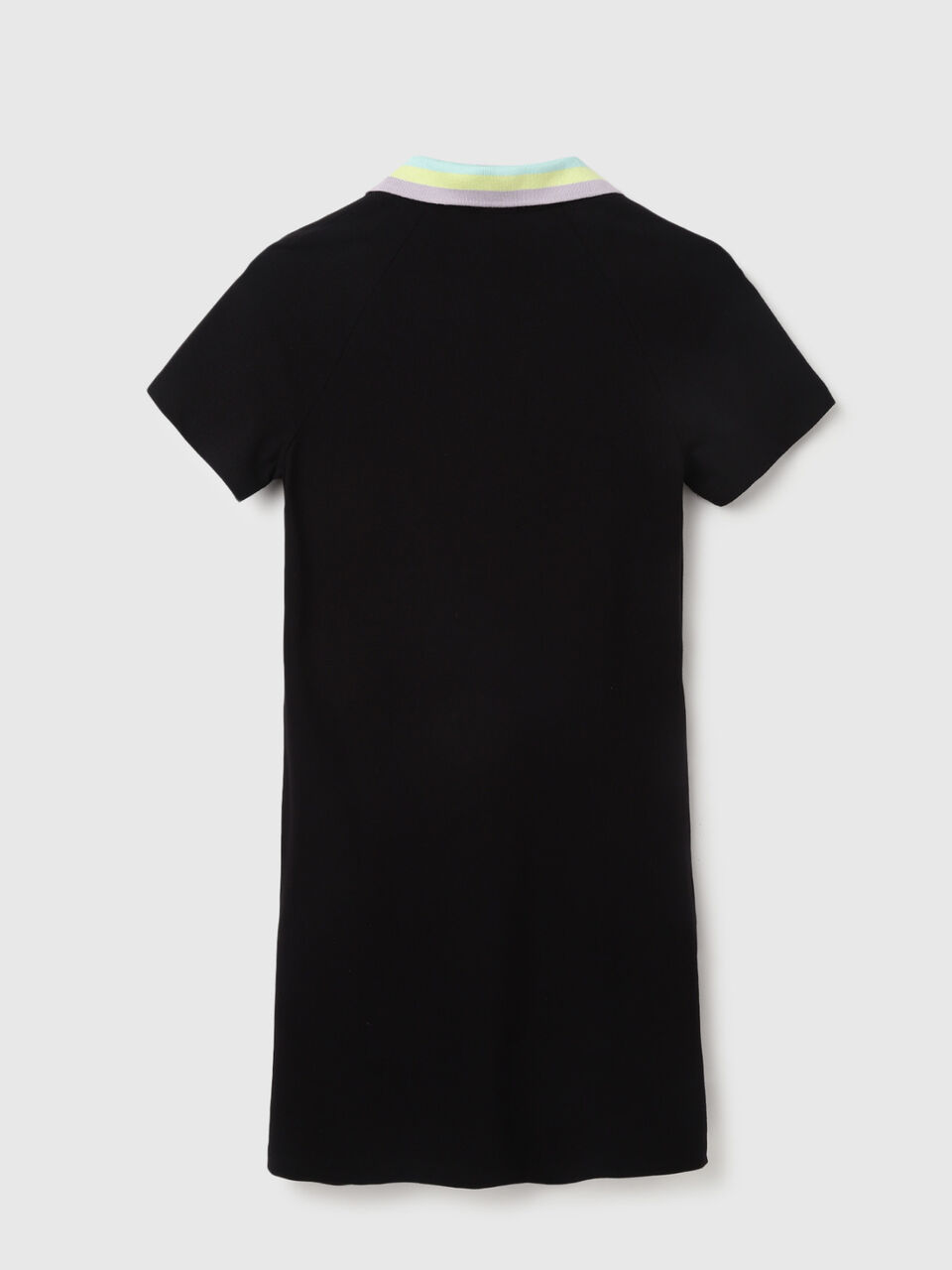 S/SLV POLO DRESS SOLID WITH MULTI COLLAR image number 2